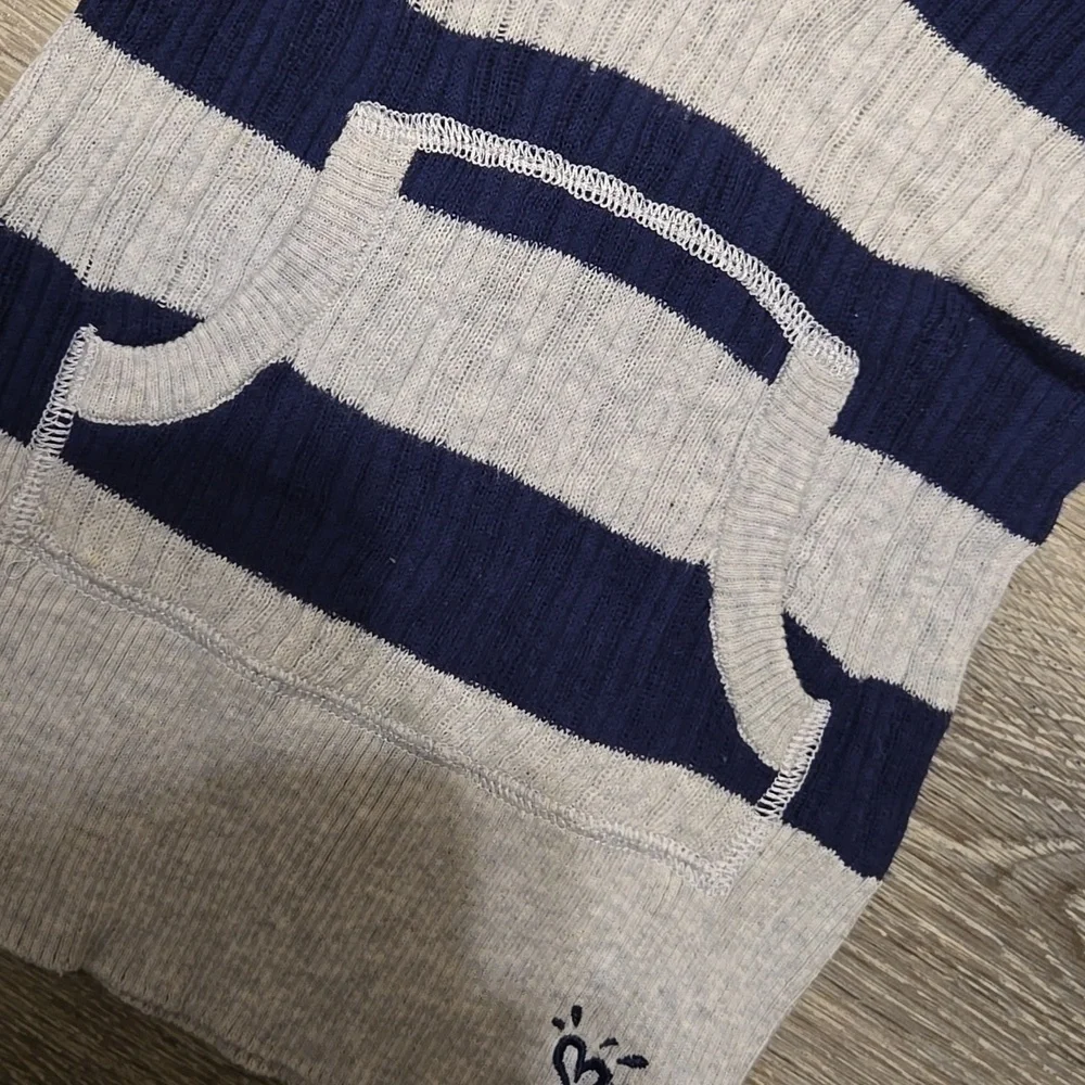 Justice Navy And Gray Hooded Sweater Sz 12